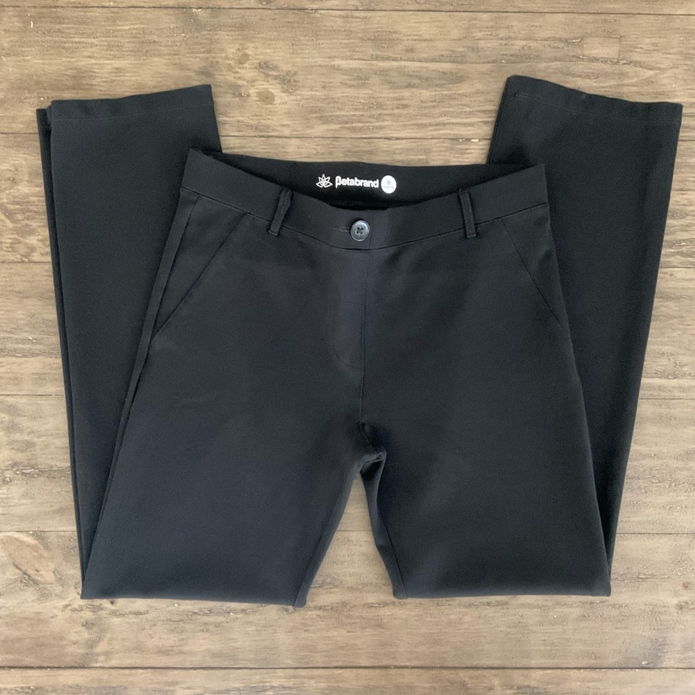 Betabrand Black Dress Yoga Pants Straight Leg